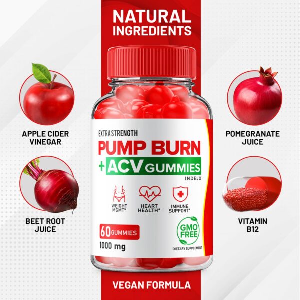 Version 1.0.0 Frasco con etiqueta Pump Burn Keto ACV