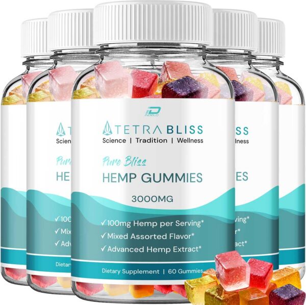 Frente del empaque Tetra Bliss Gummies Indelo