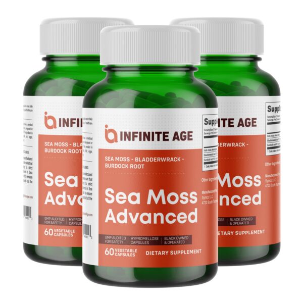 Version 1.0.0 Frontal de INFINITE AGE 3-pack Sea Moss cápsulas
