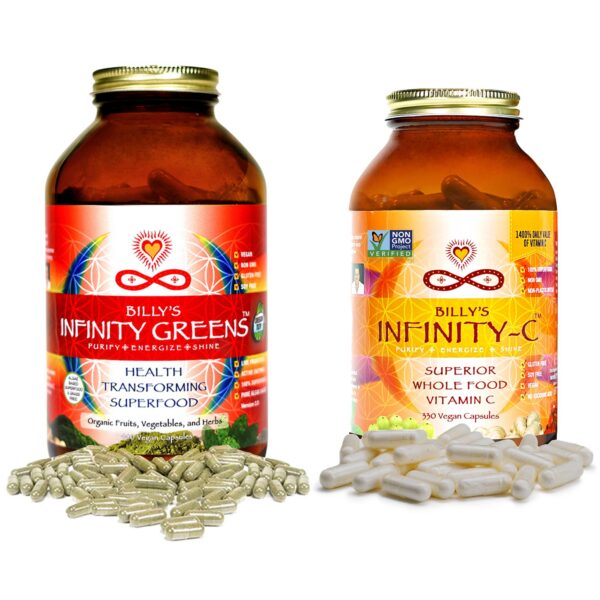 Infinity Greens cápsulas superfoods primer frasco