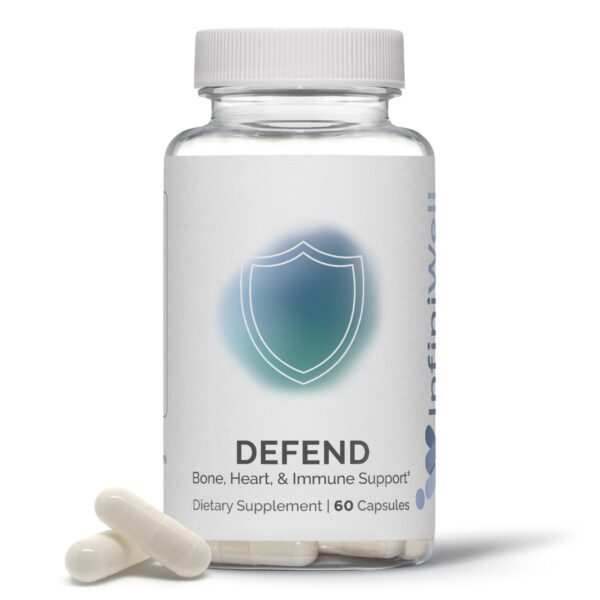 Frente de la botella InfiniWell Defend