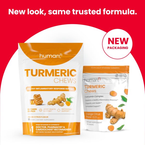 Caramelos de cúrcuma humanN en envase mostrando información nutricional