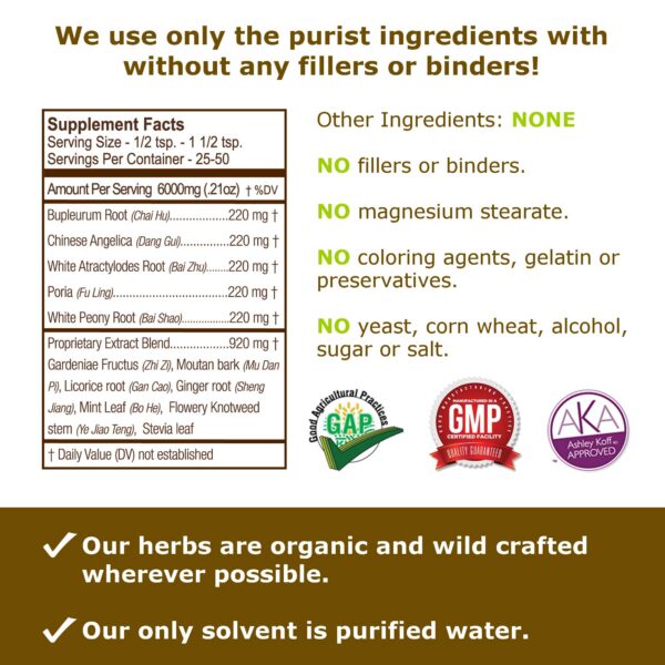 Información en etiqueta del Extracto Herbal Relax Herb Pack de Pacific Herbs