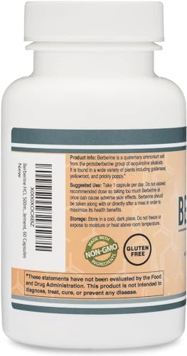 Información nutricional de berberina 500mg