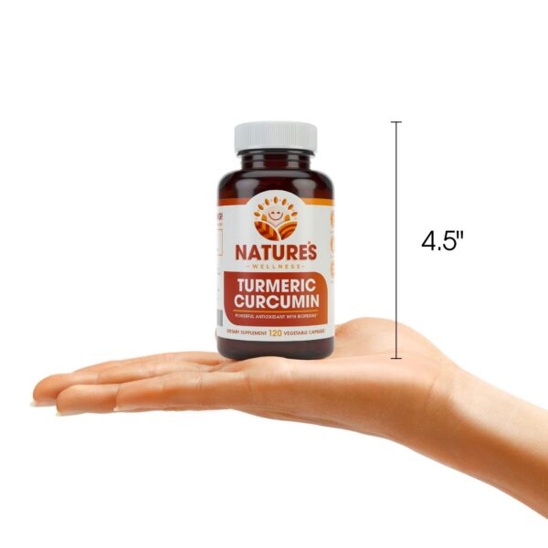 Información nutricional de cápsulas de cúrcuma Natures Wellness