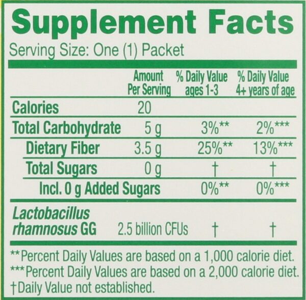 Información nutricional Culturelle probióticos para niños