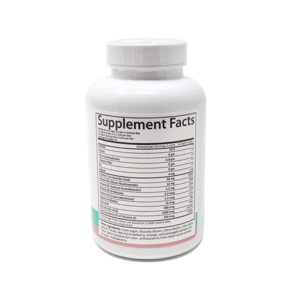 Información nutricional de las gomitas Carson Life para niños