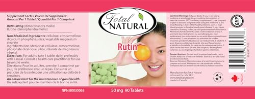 Información nutricional Rutin Total Natural