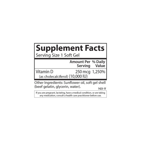 Version 1.0.0 Información nutricional suplemento vitamina d3 Carlson