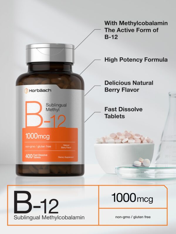Información nutricional vitaminas B12 Horbaach 400 tabletas