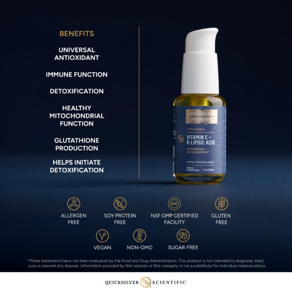 Lámina de información del producto Vitamina C liposomal Quicksilver