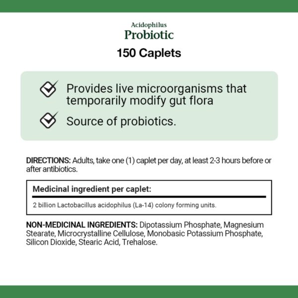 Información suplementaria Nature's Bounty ácido láctico 150 tabletas