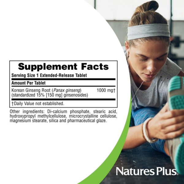Información suplemento NaturesPlus ginseng coreano
