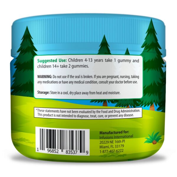 Etiqueta detallada de Infusions Super Green Gummies