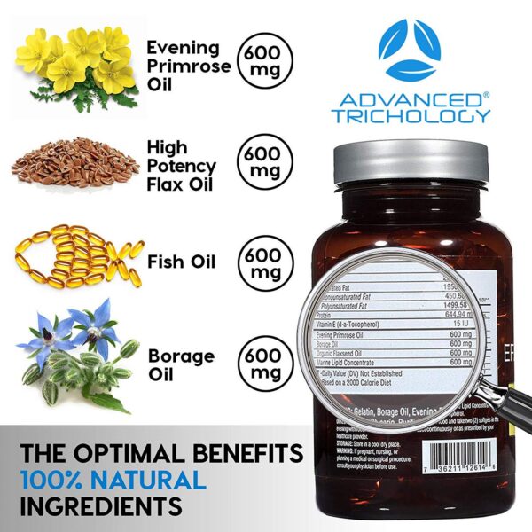 Ingredientes EFA COMPLETE Advanced Trichology aceite linaza y onagra