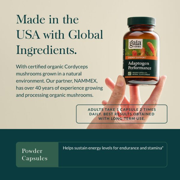 Ingredientes Gaia Herbs adaptógenos para energía y resistencia