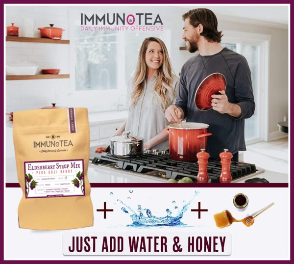 Ingredientes para jarabe de saúco orgánico Immunotea