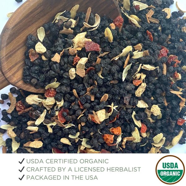 Ingredientes del kit orgánico de jarabe de saúco Elanen Naturals