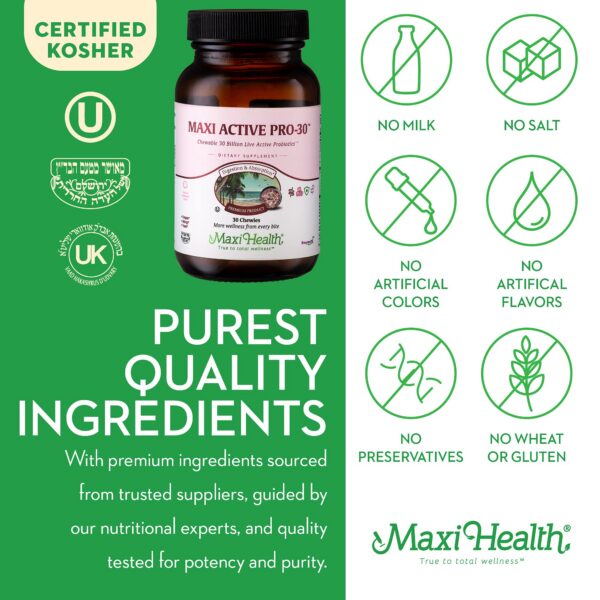 Ingredientes Maxi Active Pro-30 tabletas masticables