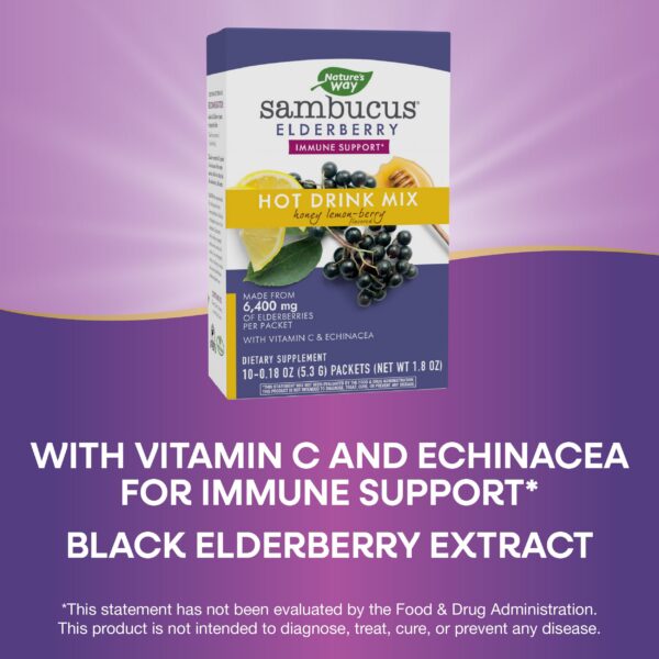 Ingredientes y detalles de mezcla caliente de saúco Nature's Way
