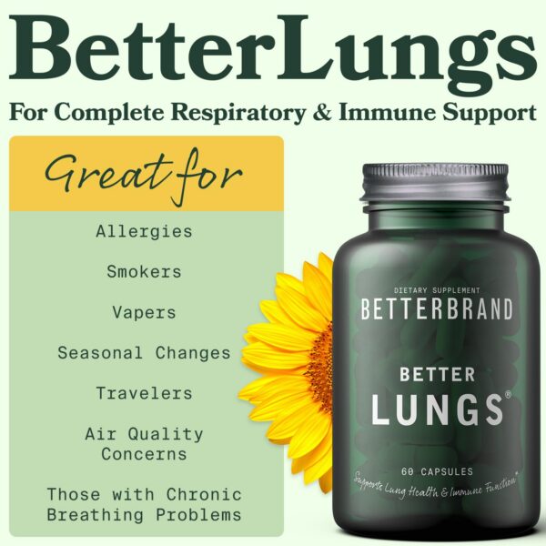 Ingredientes naturales BetterLungs Betterbrand soporte pulmonar