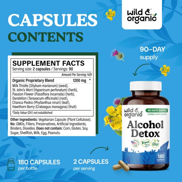 Version 1.0.0 Ingredientes naturales en cápsulas para detox de alcohol Wild & Organic