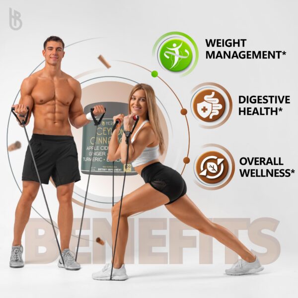 Ingredientes naturales en cápsulas Herbpy Canela y vitaminas