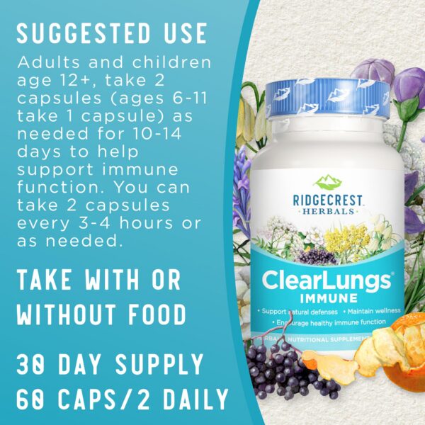 Ingredientes naturales en suplemento ClearLungs Immune