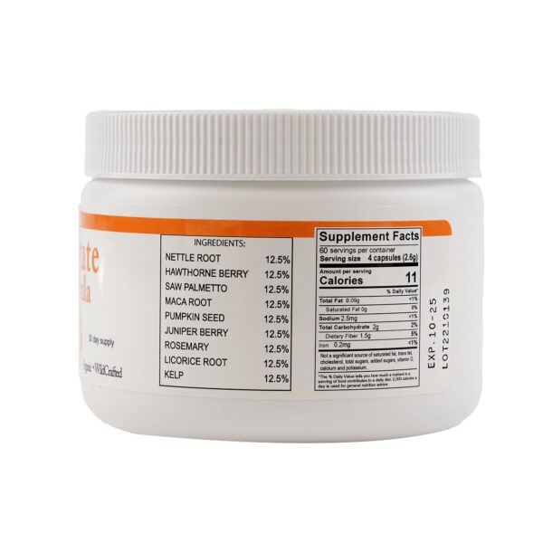 Ingredientes naturales fórmula para próstata en cápsulas