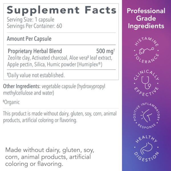 Ingredientes naturales en GI Detox Plus mezcla desintoxicante y aglutinante