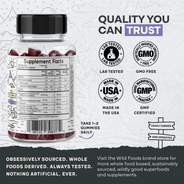 Ingredientes naturales gomitas Wild Foods para niños