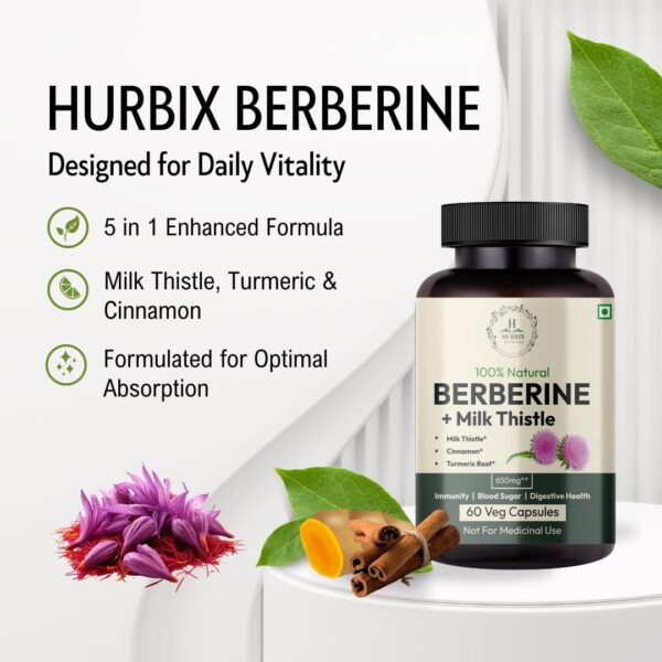 Ingredientes naturales fórmula Hurbix Berberina 5 en 1