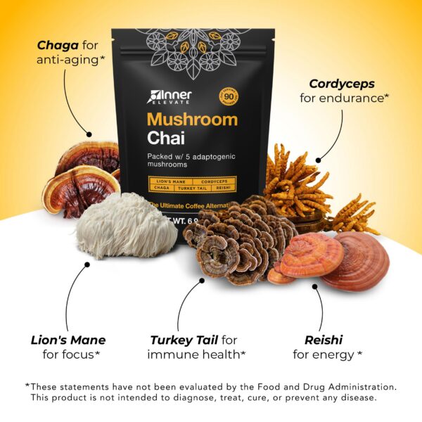 Ingredientes naturales de té Inner Elevate Mushroom Chai