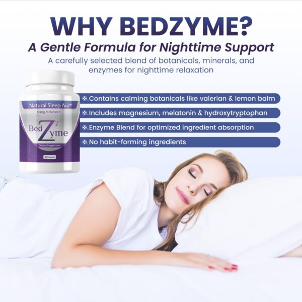 Ingredientes naturales melatonina y extractos en BedZyme