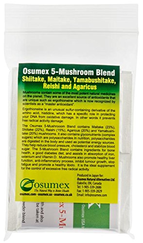 Ingredientes naturales en mezcla de 5 hongos