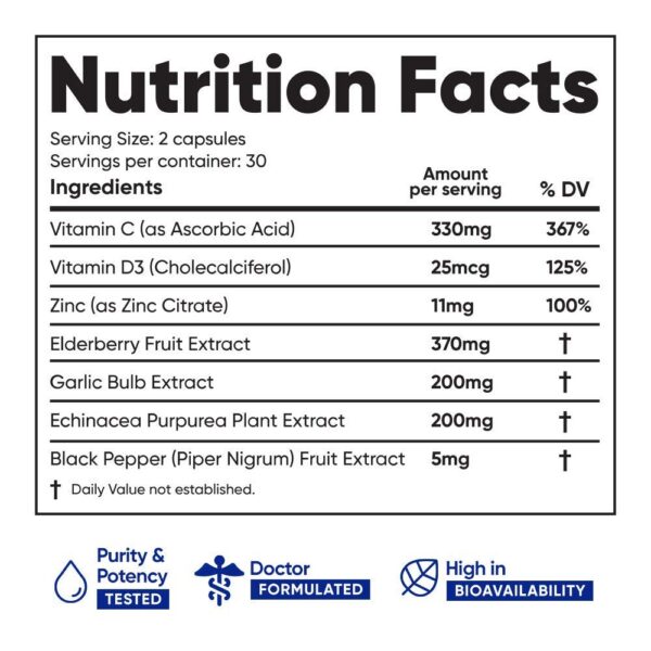 Etiqueta frontal Immuneti suplemento multi ingredientes salud