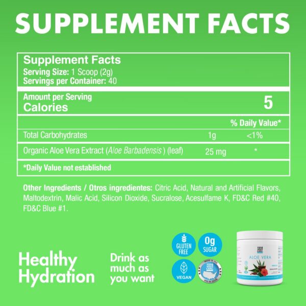 Paquete de 40 porciones polvo de aloe vera hidratante Yes You Can