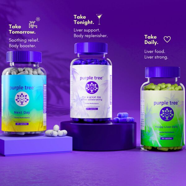 Version 1.0.0 Ingredientes naturales para la salud del hígado Purple Tree Happy Liver