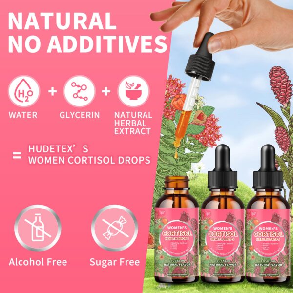 Ingredientes naturales del suplemento gotas de cortisol Hudetex mujer