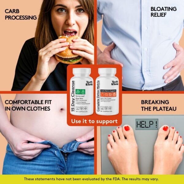 Version 1.0.0 Ingredientes naturales en suplemento detox Youth & Tonic 15 días