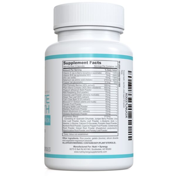 Ingredientes naturales suplemento Nutri Synergy para próstata