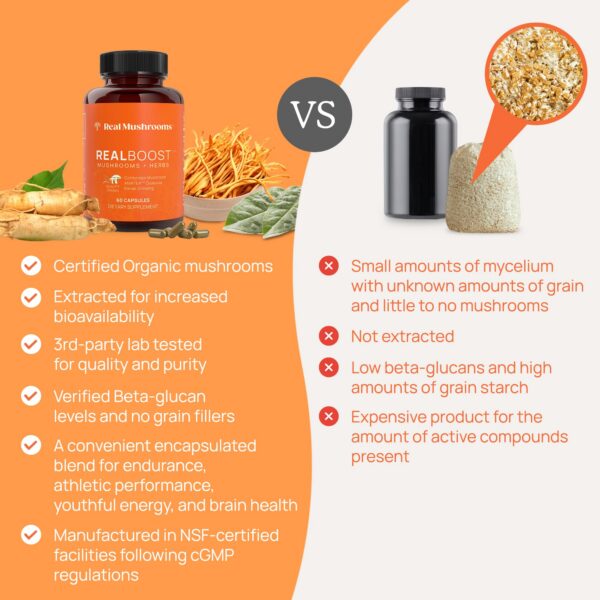 Suplemento de hongos para sistema inmune y energía natural