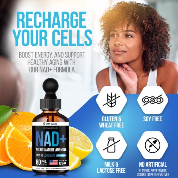 Ingredientes naturales suplemento Vita Guard NAD+ gotas líquidas