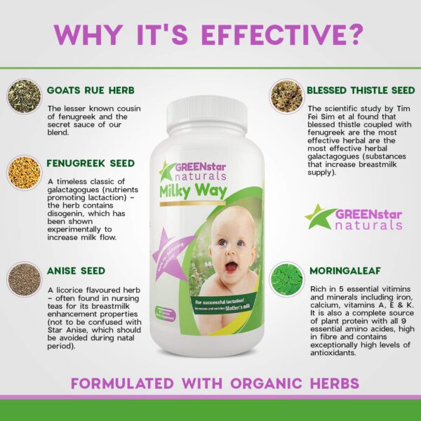 Ingredientes naturales suplementos para leche materna Milky Way