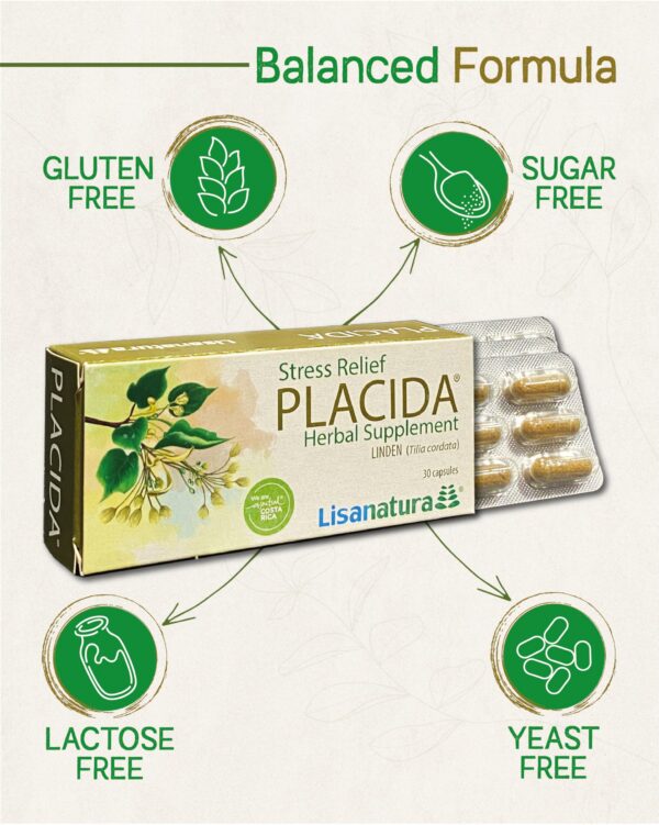 Ingredientes naturales de tilo en suplemento Lisanatura Placida