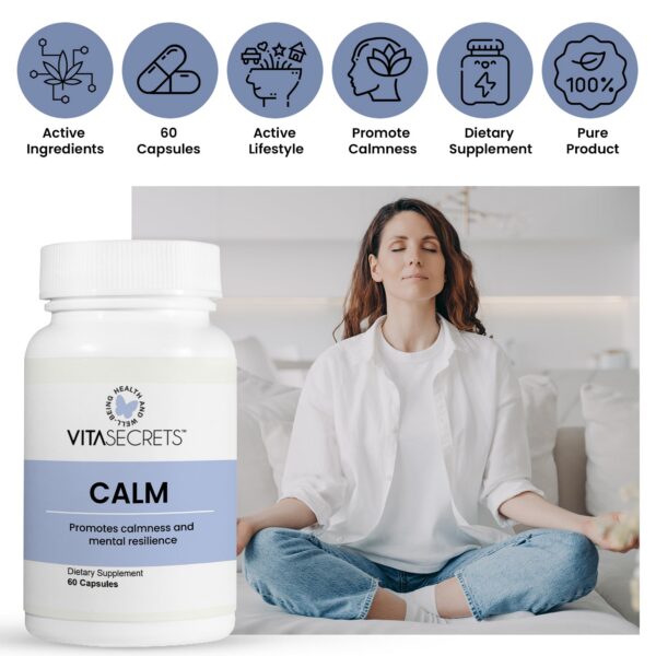 Ingredientes naturales en cápsulas Vitasecrets Calm para estrés