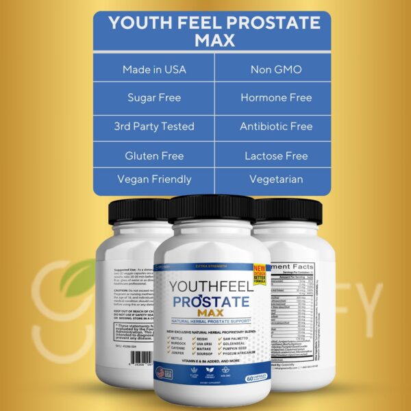 Ingredientes naturales en Youthfeel Prostate Max suplemento