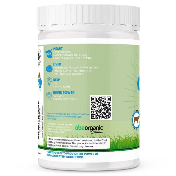 Version 1.0.0 Ingredientes orgánicos en la mezcla de órganos de res GRASSLAND