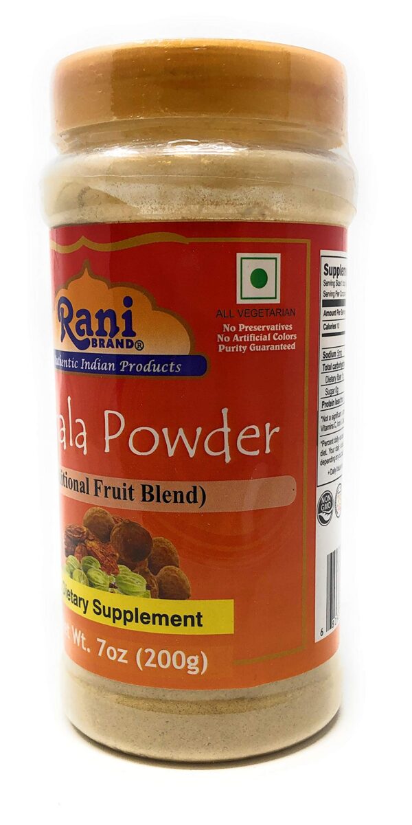 Version 1.0.0 Ingredientes polvo Rani Triphla natural y sin rellenos