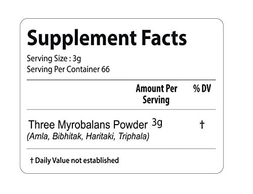 Ingredientes del polvo Triphala: Haritaki, Bibhitaki y Amla